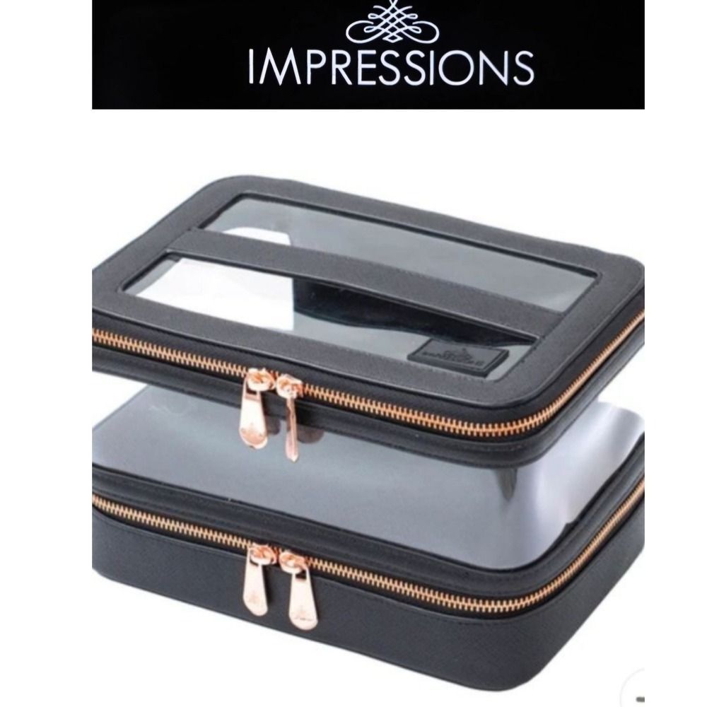 Impressions Santorini Traincase w/Brush Holder- Black